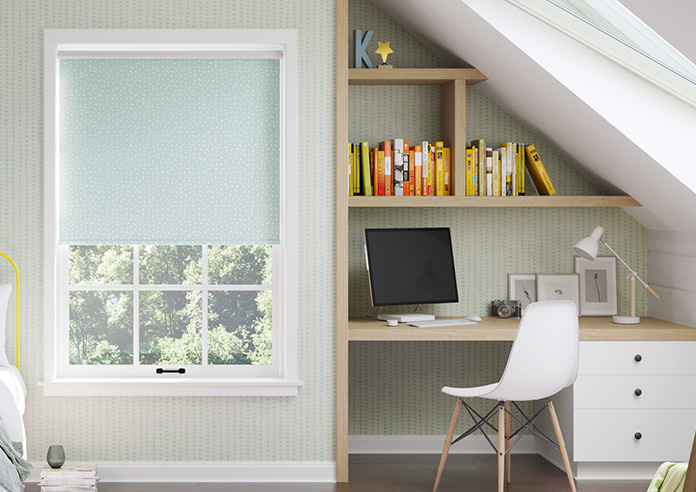 Eighties Shapes, Aqua - Twist&Fit Roller Blind - Image 3